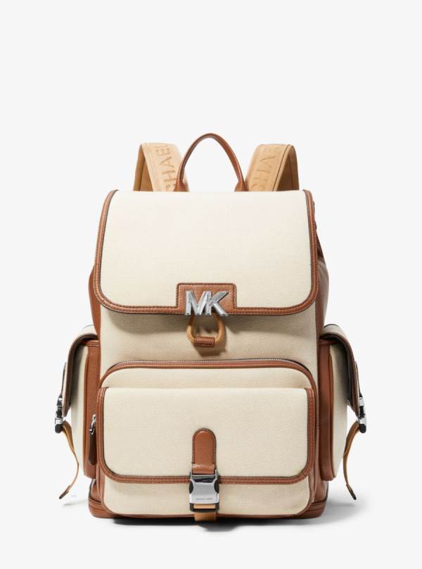 Panske Batohy Michael Kors Hudson Two-Tone Canvas Béžové - Tasky Michael Kors Akcia | ITZOH-4597